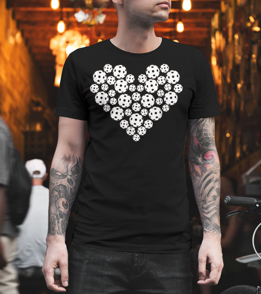 Funny Pickleball Love Heart Shape Valentine T-Shirt