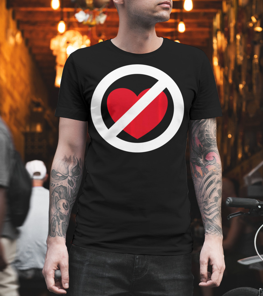 No Heart Symbol Anti Valentine Humor T-Shirt