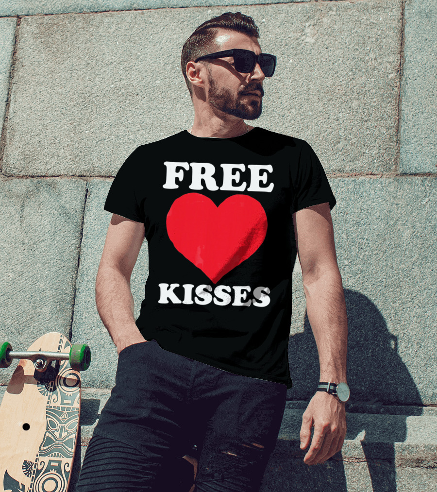 Funny Valentine's Day Free Kisses Heart T-Shirt