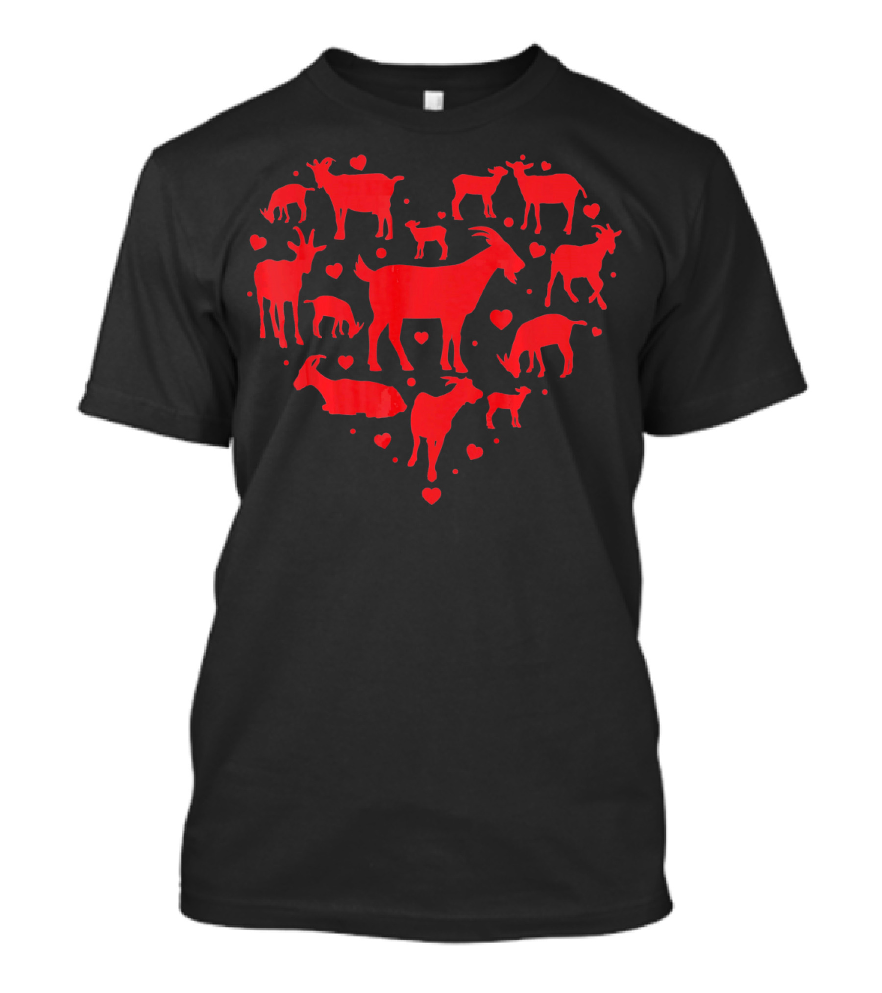 Goat Valentines Day Heart Silhouette Lover T-Shirt