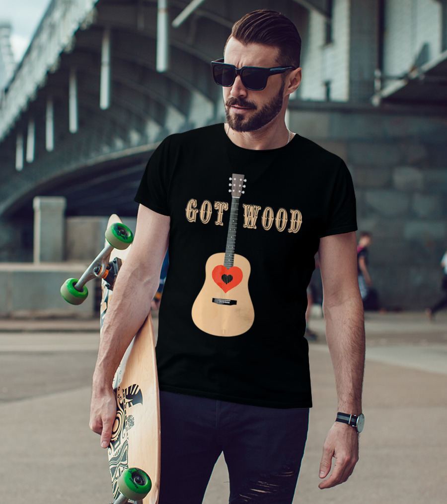Got Wood Acoustic Guitar Heart Valentine's Day T-Shirt