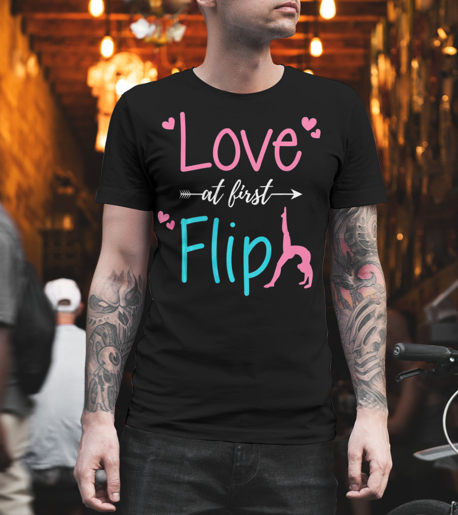 Love At First Flip Gymnastics Hearts Performance T-Shirt
