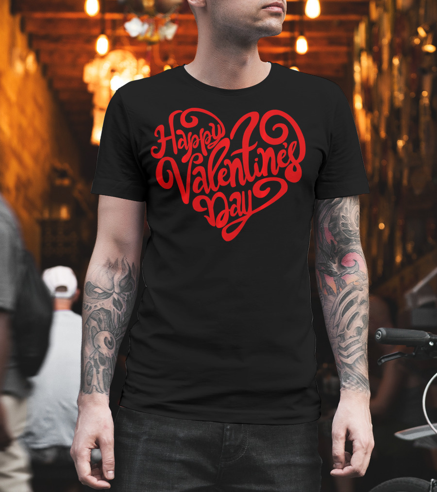Happy Valentine's Day Heart Script T-Shirt