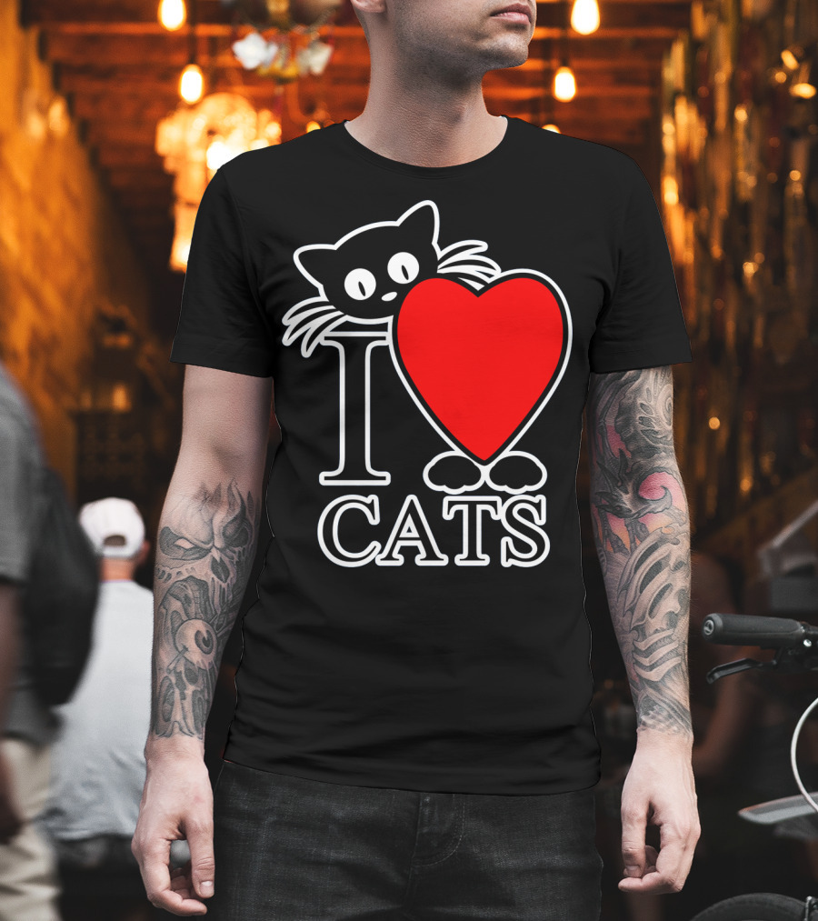 I Love Cats Valentines Day Cat Lover T-Shirt