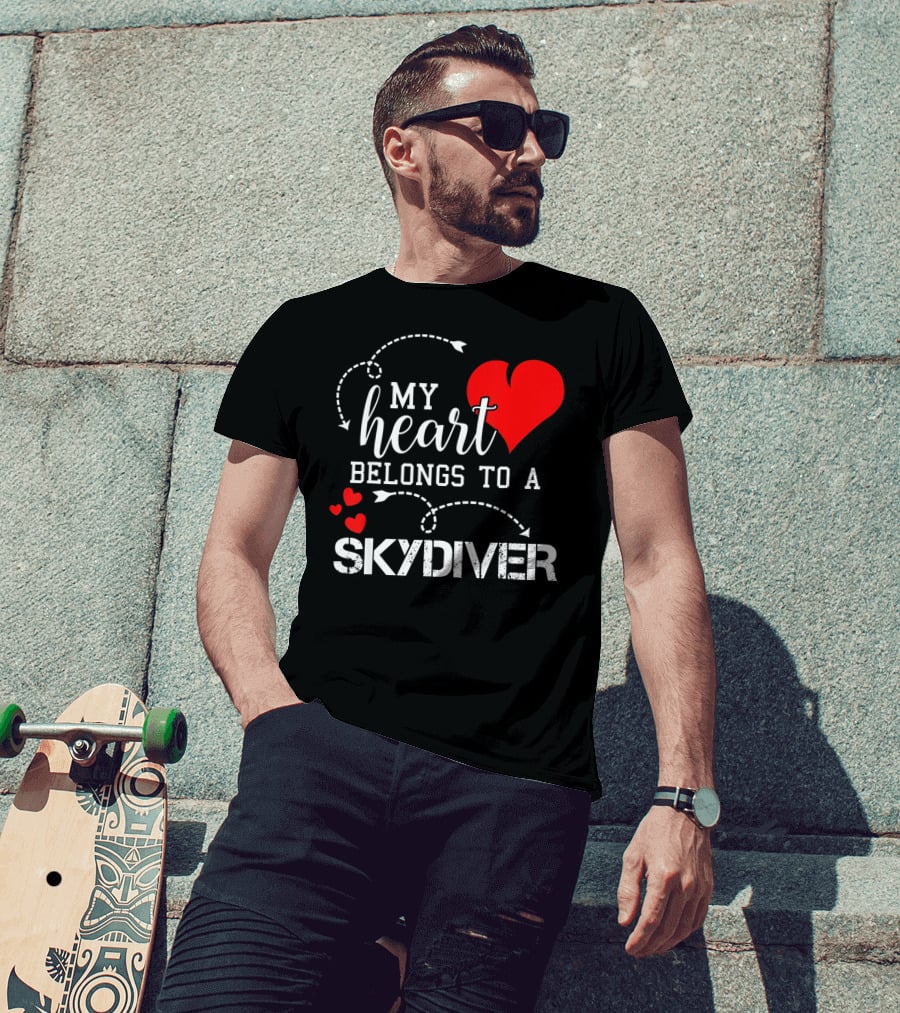 My Heart Belongs To A Skydiver T-Shirt