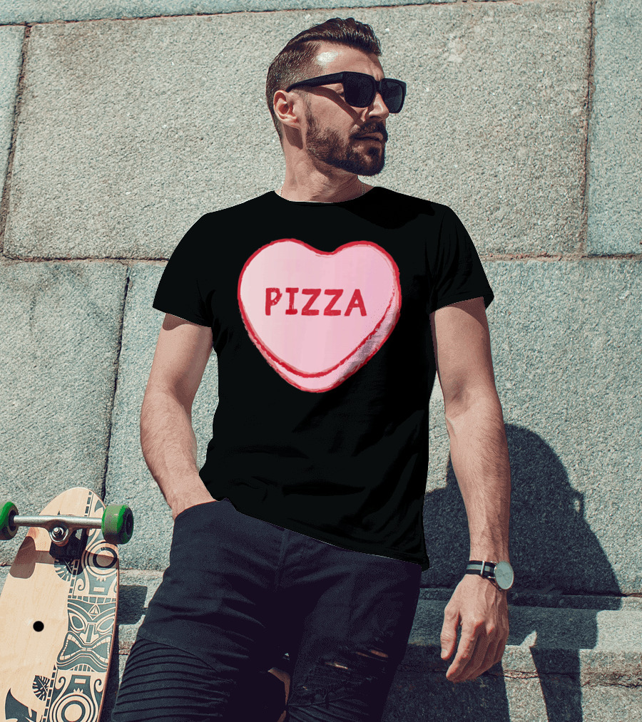 I Love Pizza Sweet Candy Hearts Valenti Pizza Heart T-Shirt