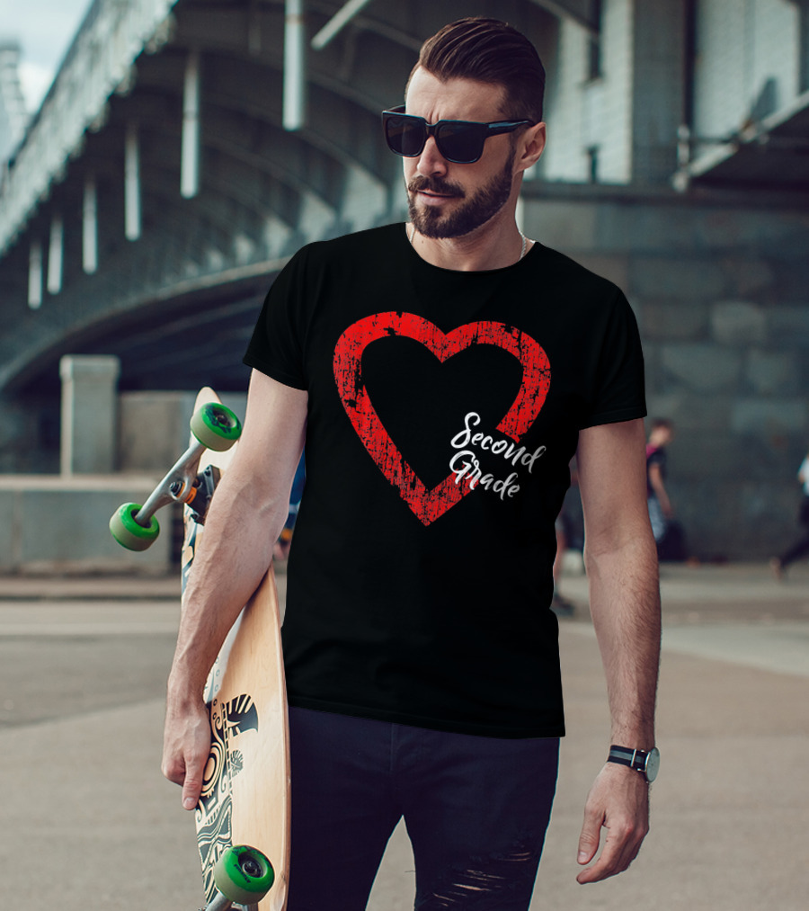Second Grade Love Valentine's Day Heart T-Shirt