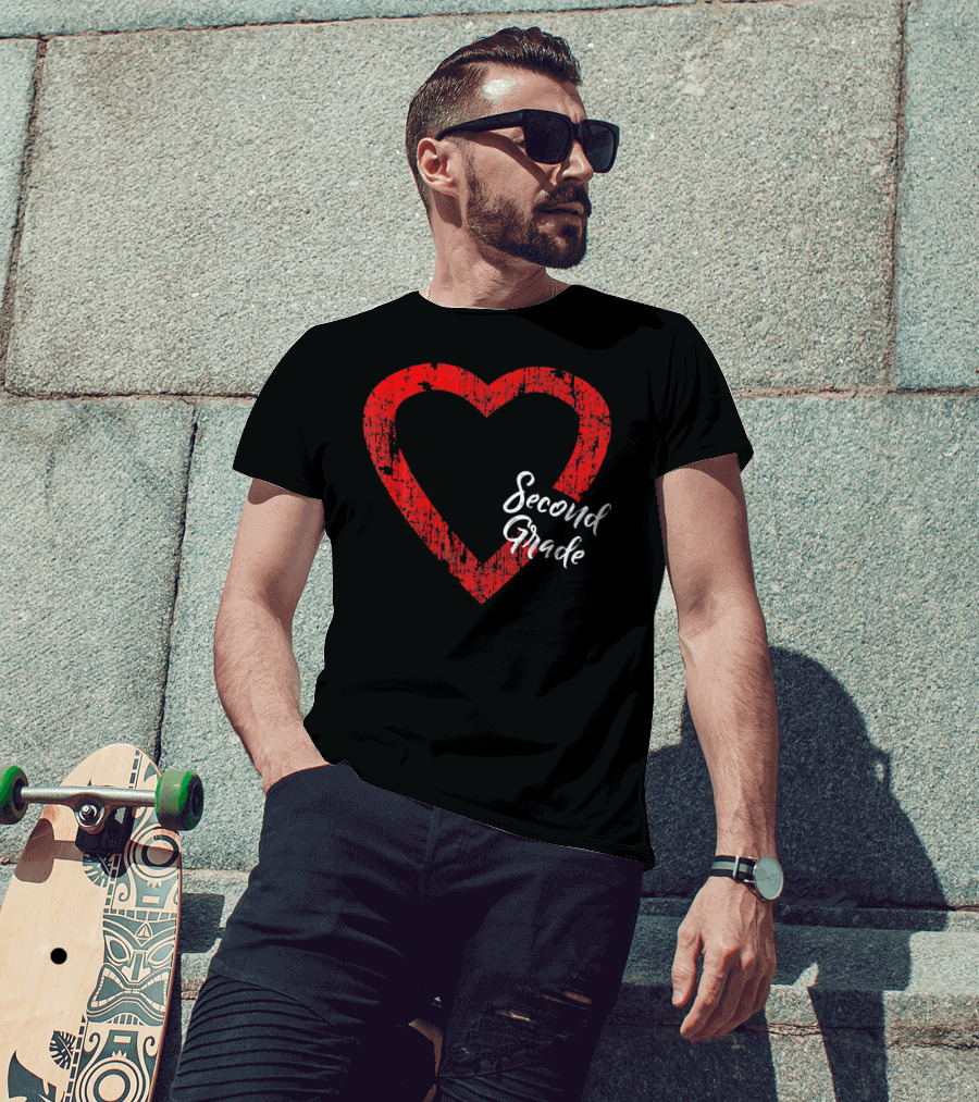 Second Grade Love Valentine's Day Heart T-Shirt