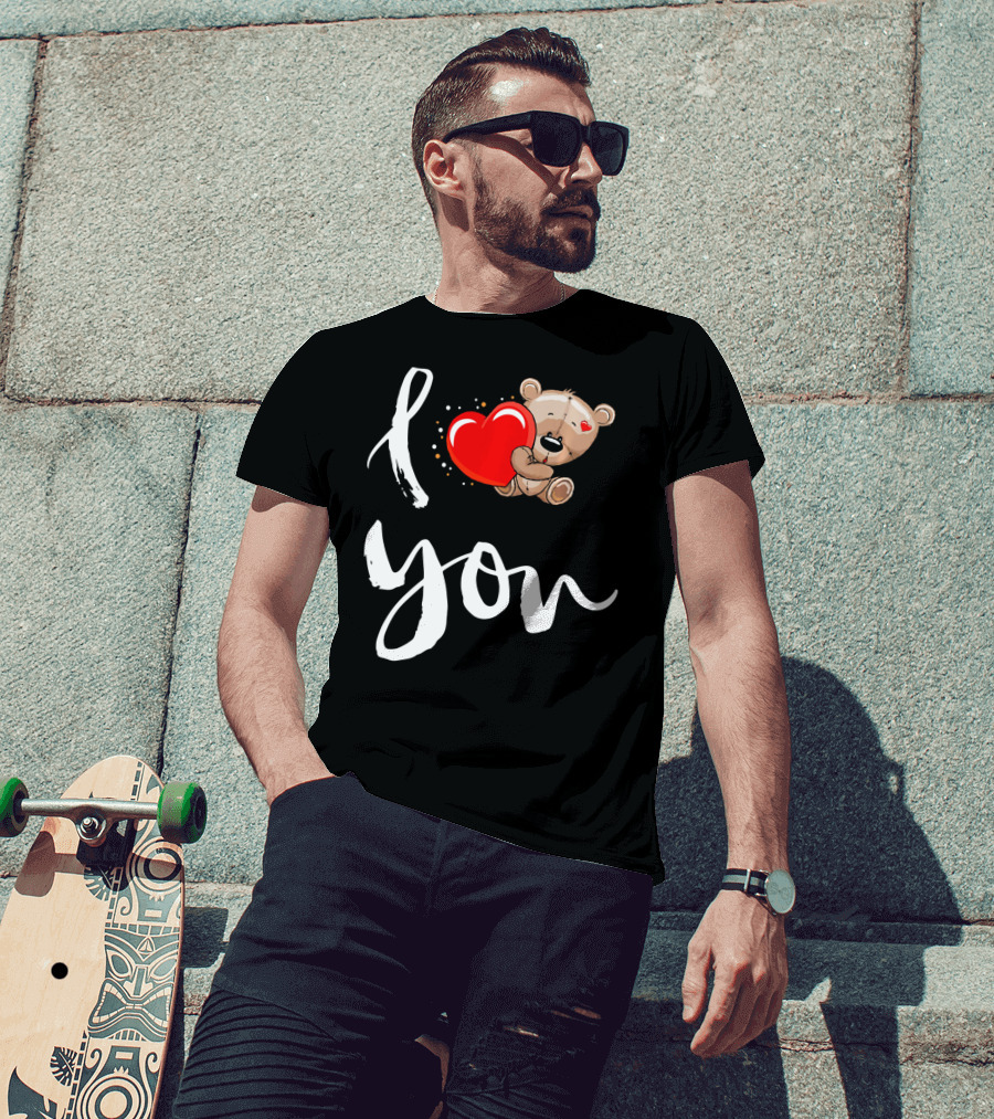 I Love You Bear Holding Heart T-Shirt