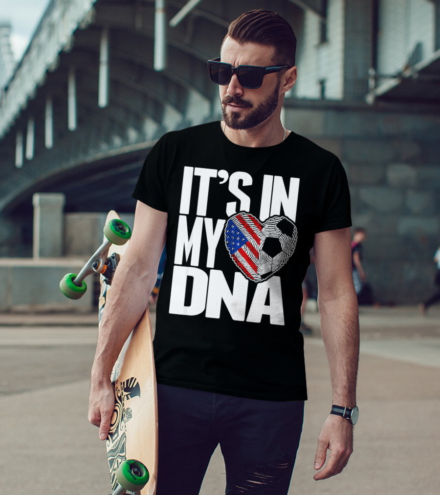 It's In My DNA Fingerprints Soccer Heart Flag T-Shirt