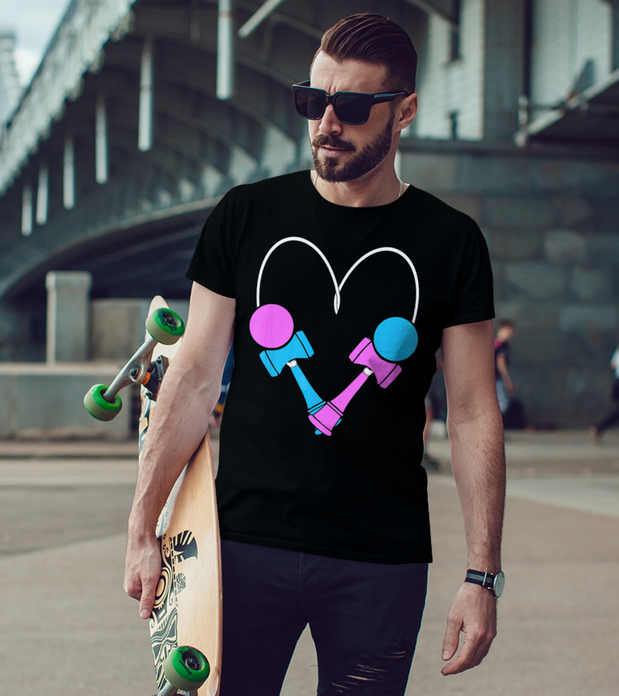 Kendama Love Trick Partners Vale Heart Shaped T-Shirt