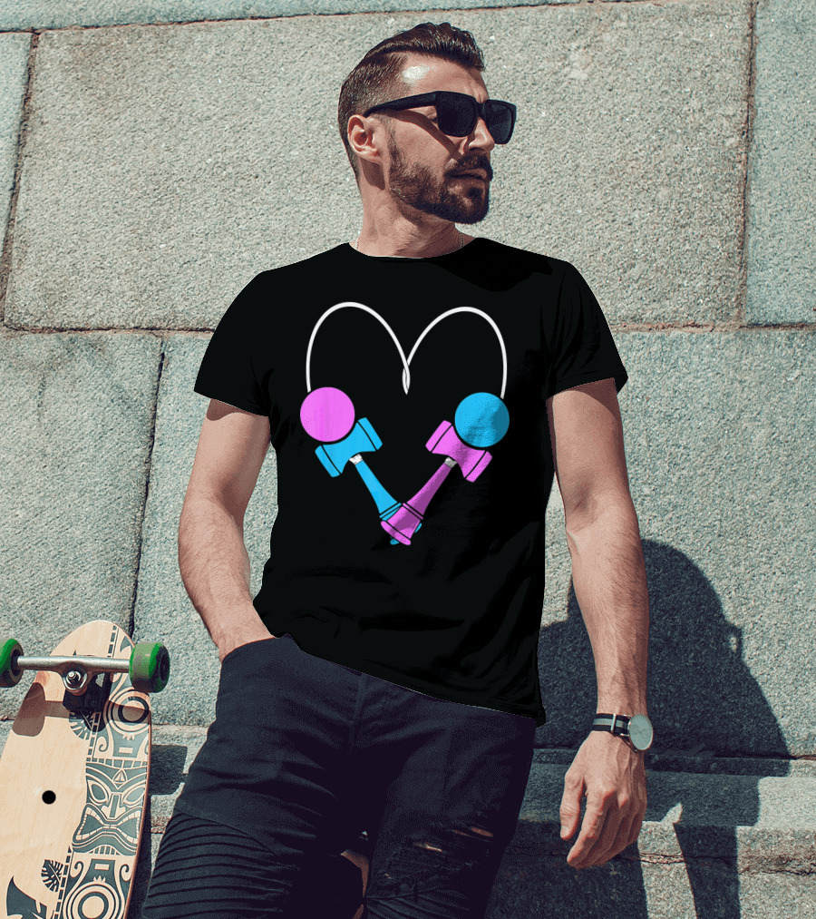 Kendama Love Trick Partners Vale Heart Shaped T-Shirt
