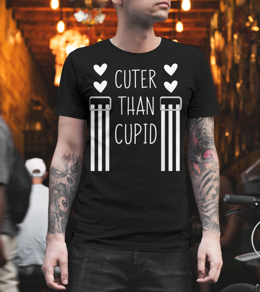 Cuter Than Cupid Kids Heart Suspenders Valentines Day T-Shirt