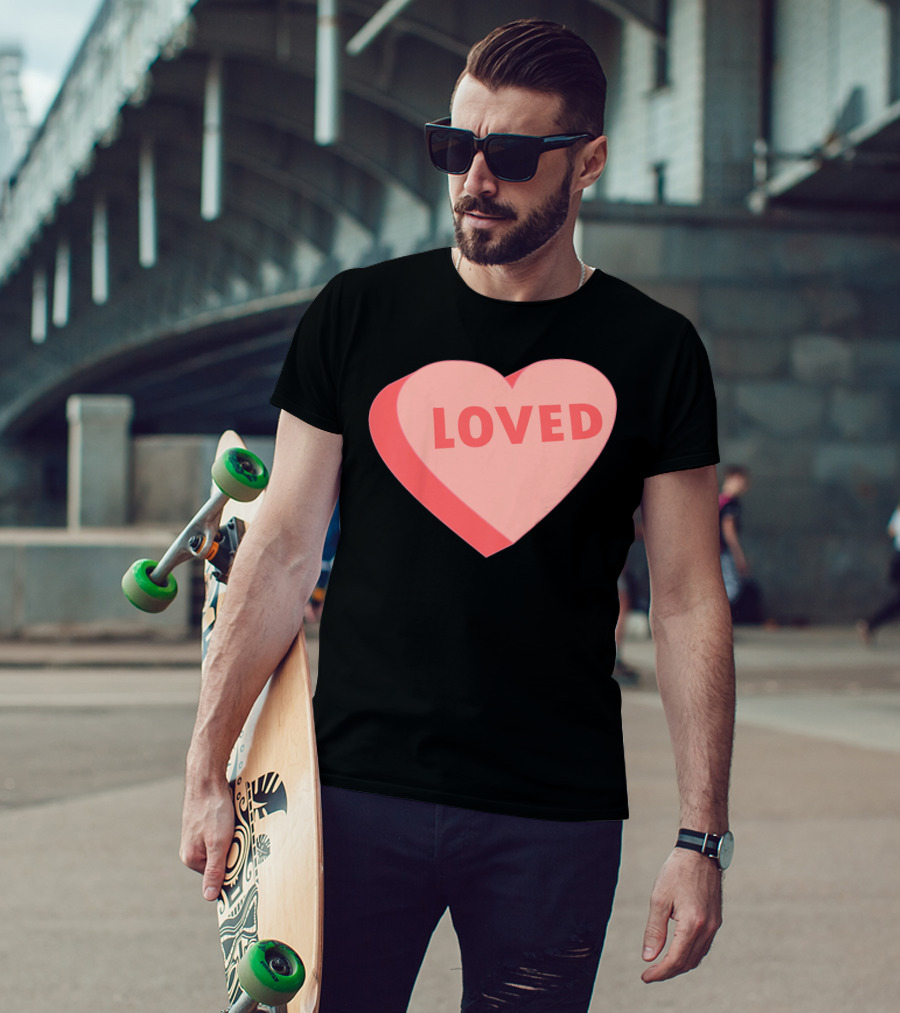 Kids Valentines Day Candy Heart Loved T-Shirt