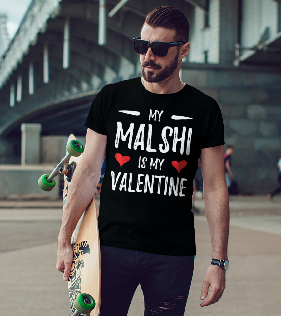 My Malshi Is My Valentine Red Hearts T-Shirt