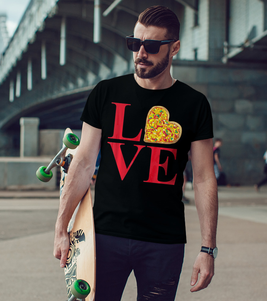 Love Pizza Heart Valentines Day Pizza Lover T-Shirt