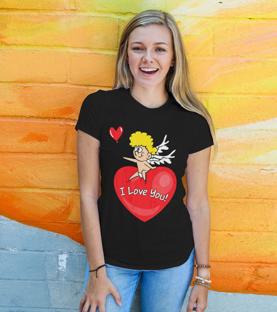 I Love You Romantic Valentine's Day Cupid Heart T-Shirt