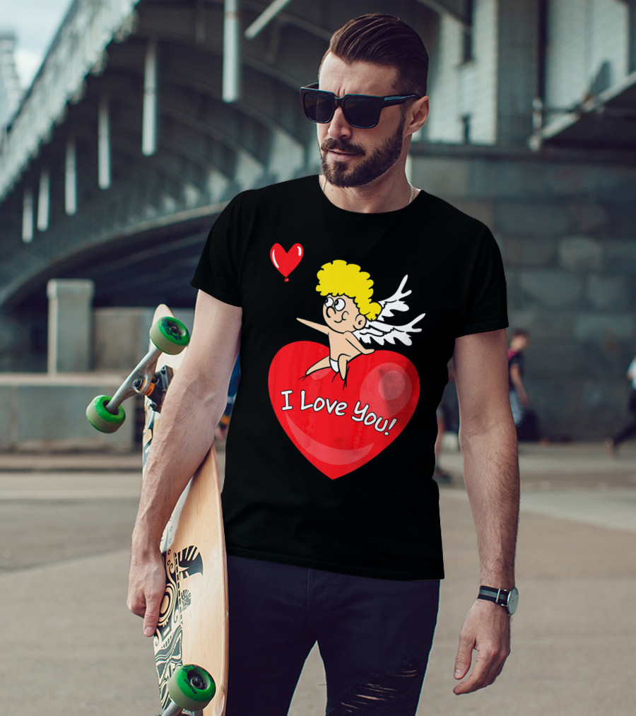 I Love You Romantic Valentine's Day Cupid Heart T-Shirt