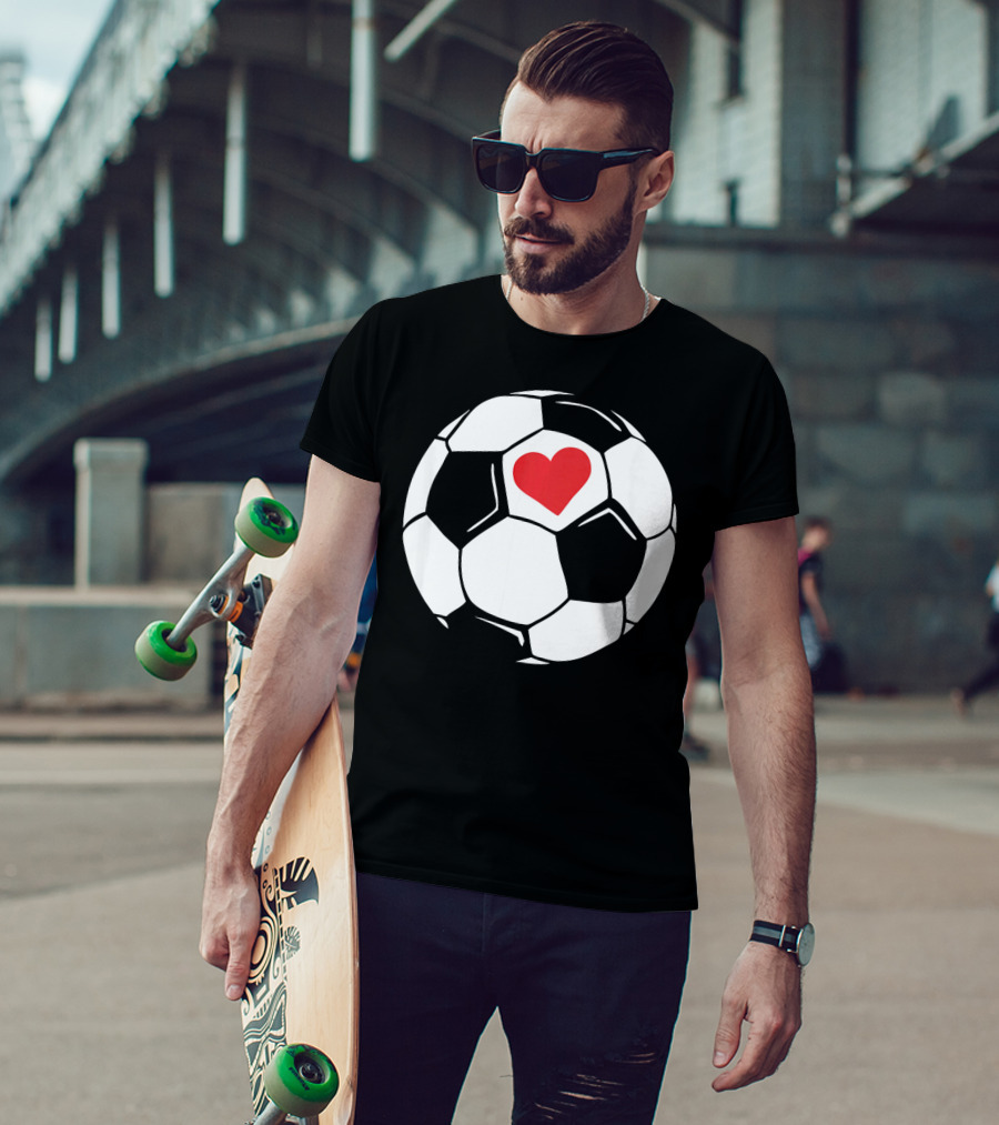 Soccer Valentines Day Heart In Soccer Ball T-Shirt