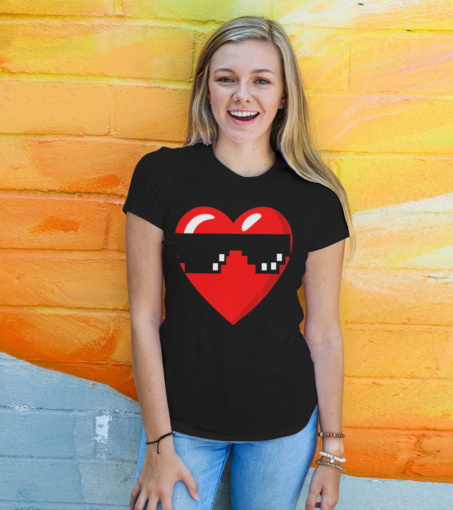 Thug Heart With Sunglasses Funny Meme Style Men Women Youth T-Shirt