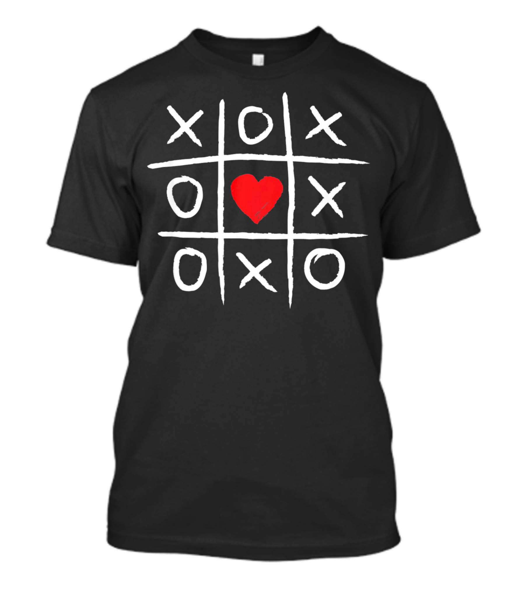 Tic Tac Toe XOXO Valentines Day Heart Grid T-Shirt