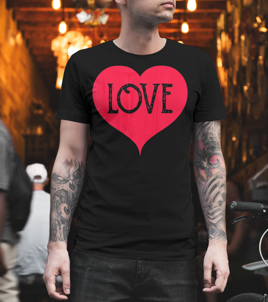 Love Heart Cute Red Valentines Day T-Shirt