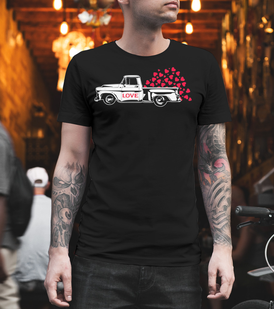 Love Truck With Hearts Valentine T-Shirt
