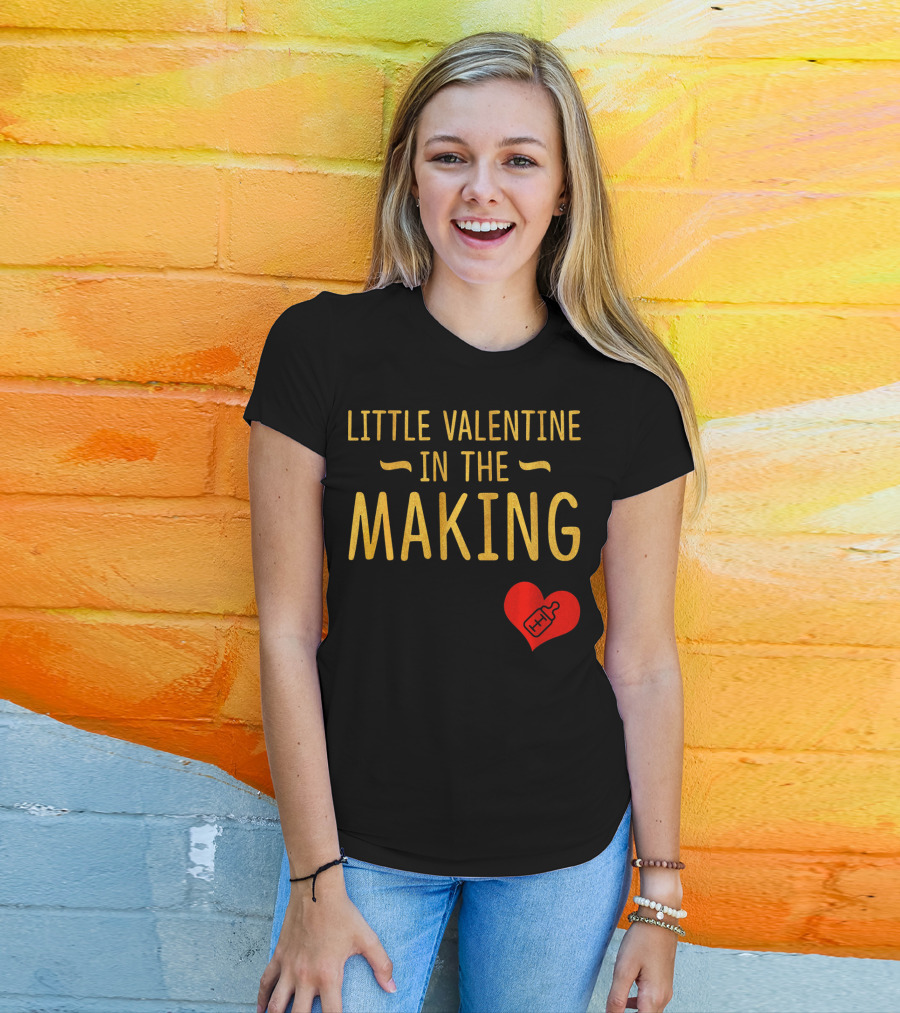 Little Valentine In The Making Heartbeat Heart T-Shirt