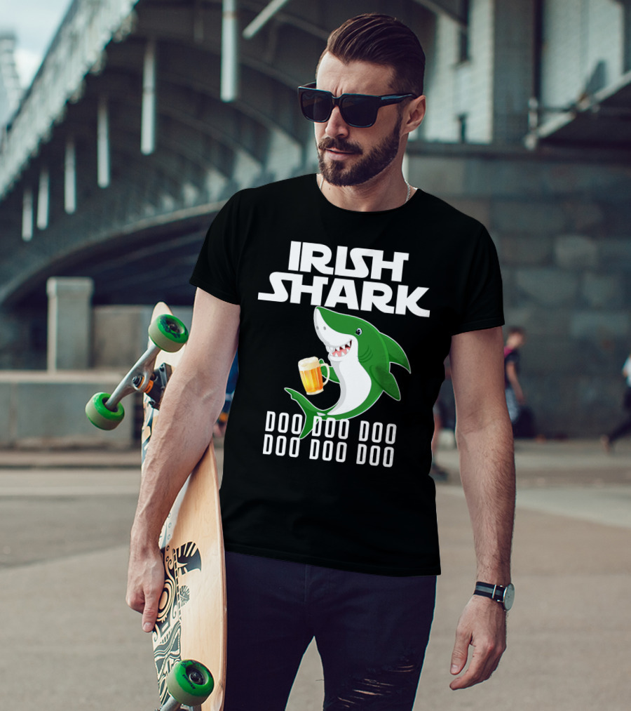 Irish Shark Doo Doo Doo With Beer Mug T-Shirt