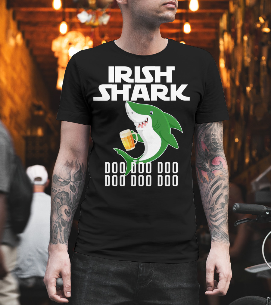 Irish Shark Doo Doo Doo With Beer Mug T-Shirt