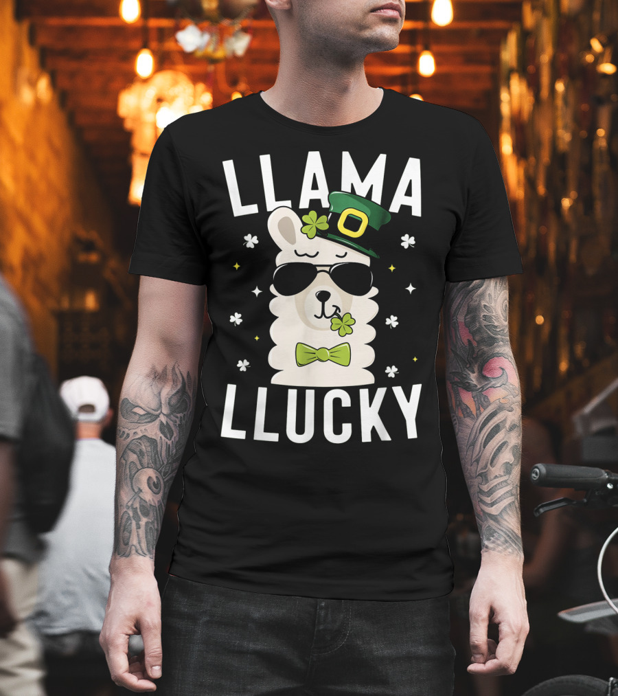 Llama Lucky St Patricks Day Kids T-Shirt