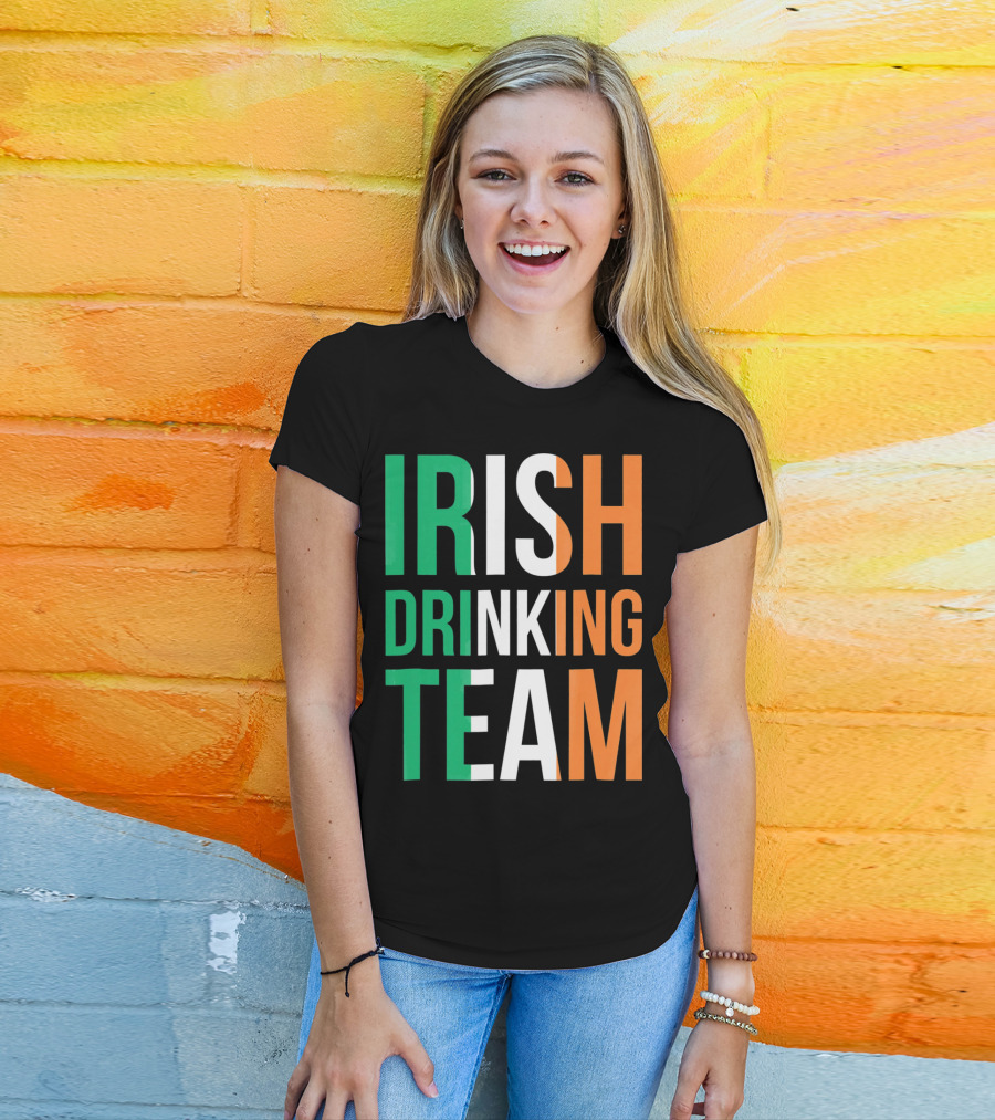 Irish Drinking Team Ireland Green White Orange T-Shirt