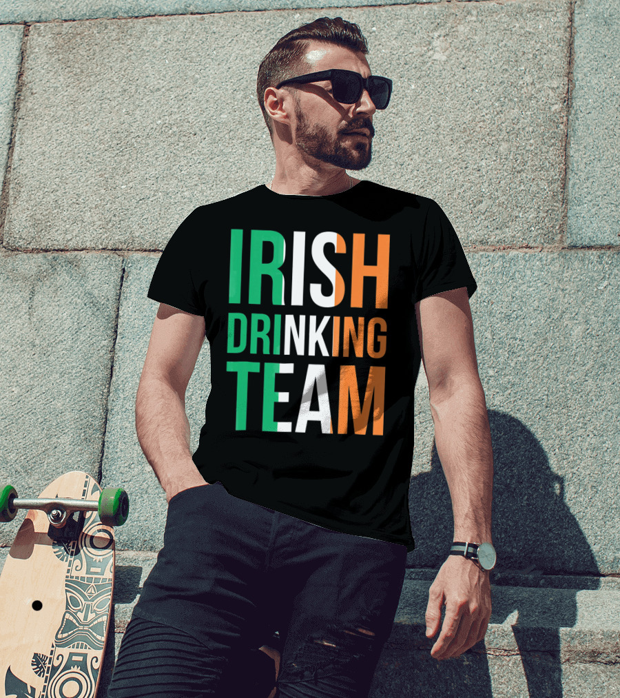 Irish Drinking Team Ireland Green White Orange T-Shirt