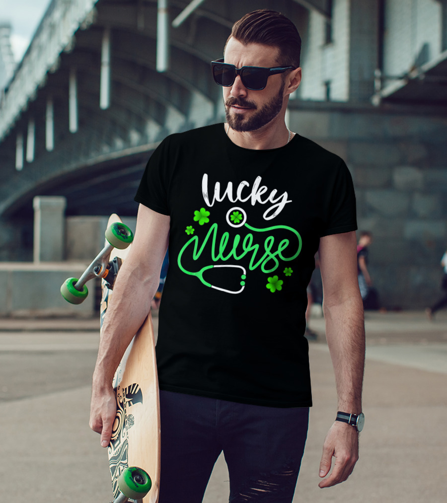 Lucky Nurse Shamrock Stethoscope T-Shirt