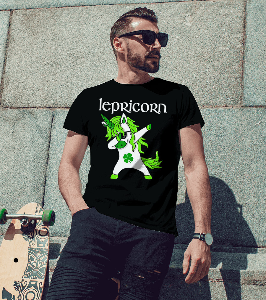 Dabbing Leprechaun Unicorn Lepricorn Funny St. Patricks T-Shirt