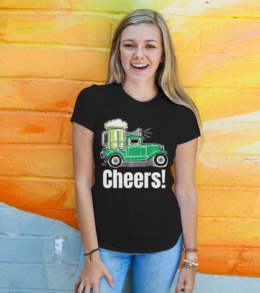 Cheers Vintage Truck With Green Beer T-Shirt