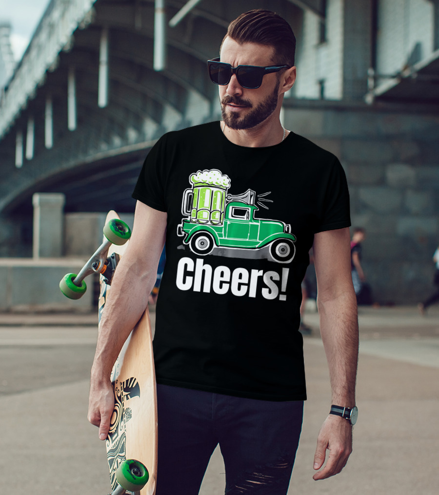 Cheers Vintage Truck With Green Beer T-Shirt