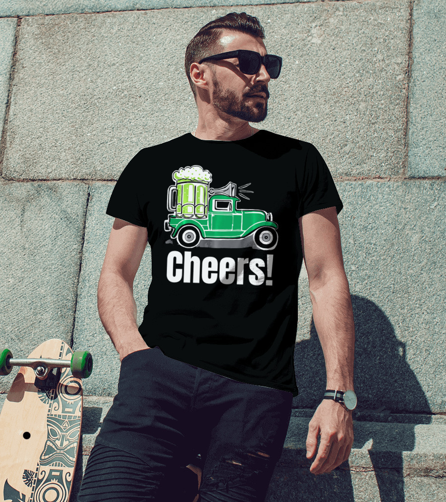 Cheers Vintage Truck With Green Beer T-Shirt