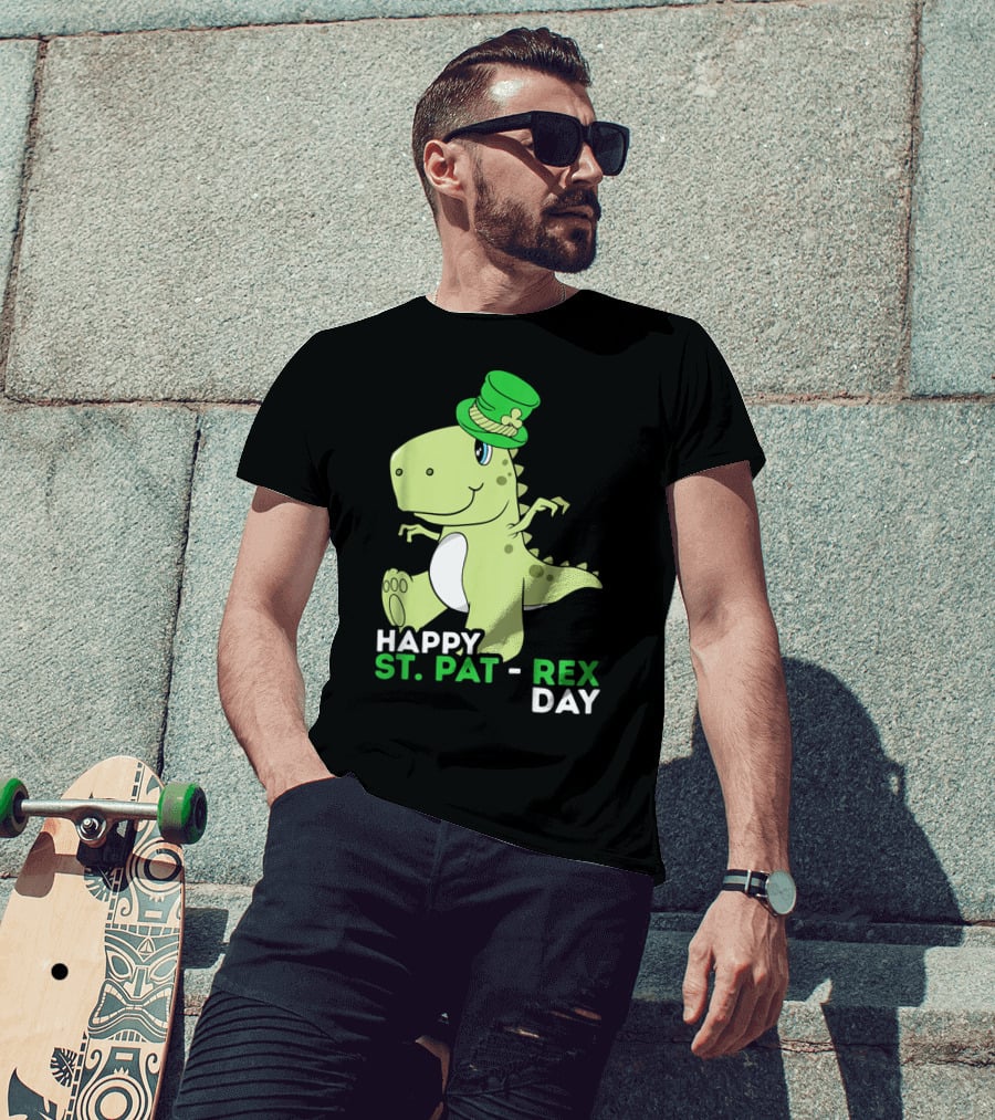 Happy St. Pat Rex Day Kids Girls Boy T-Shirt