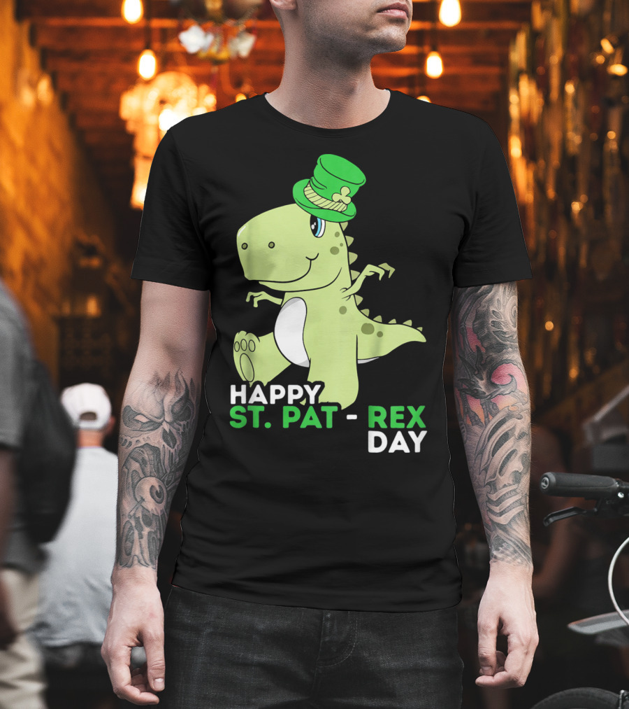 Happy St. Pat Rex Day Kids Girls Boy T-Shirt
