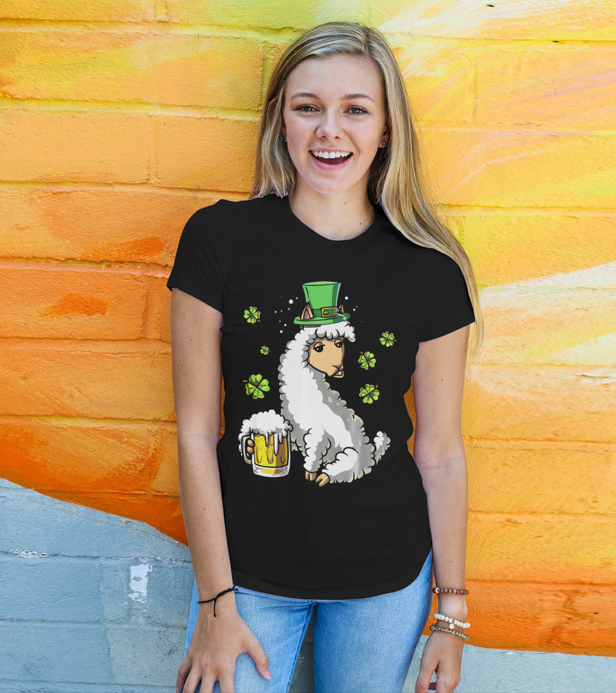 Leprechaun Sheep With Beer And Shamrocks T-Shirt