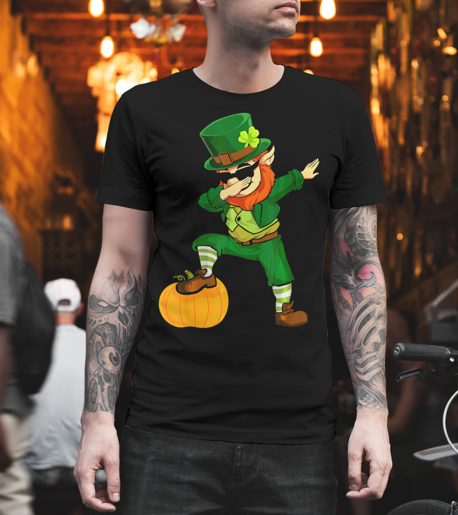 Thanksgiving Leprechaun Dabbing with Pumpkin T-Shirt