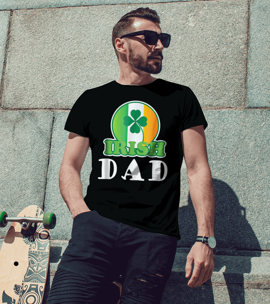Irish Dad Clover Flag T-Shirt