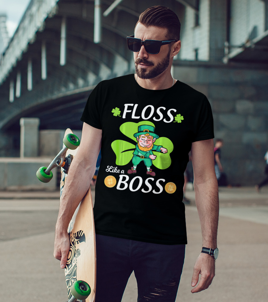 Floss Like A Boss Leprechaun Shamrock Coins T-Shirt