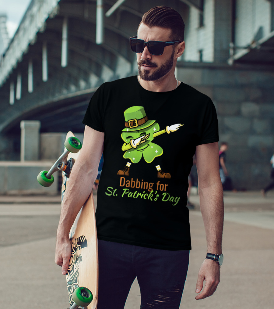 Dabbing For St. Patrick's Day Funny Dabbing Shamrock T-Shirt