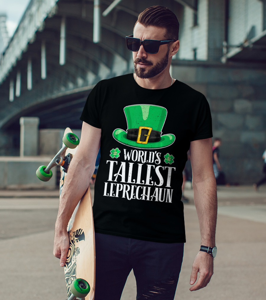 World's Tallest Leprechaun Hat Clovers St Patricks T-Shirt