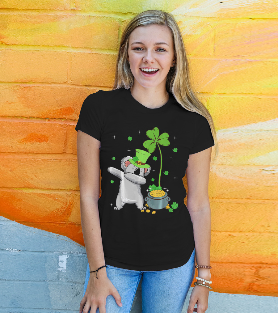 Shamrock Leprechaun Koala Pot Of Gold St Patricks T-Shirt
