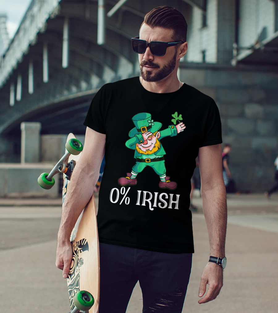 0% Irish Dabbing Leprechaun St Patricks T-Shirt