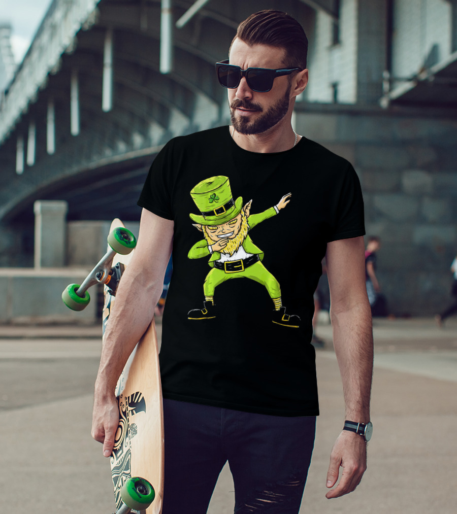Funny Dabbing Leprechaun Boys St Patrick's Day Dance T-Shirt