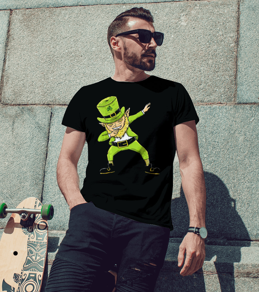 Funny Dabbing Leprechaun Boys St Patrick's Day Dance T-Shirt